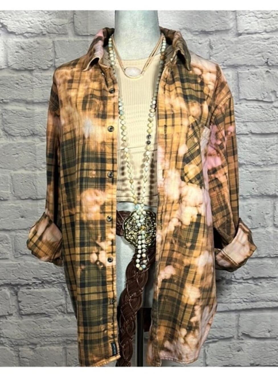 Reworked/upcycled flannel shirt